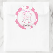 Koe Ronde Favor Sticker - Roze (Tas)