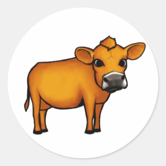 Koe Ronde Sticker (Voorkant)