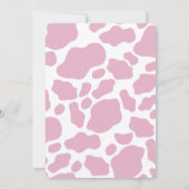 Koe Roze 1e verjaardag Uitnodiging (Achterkant)