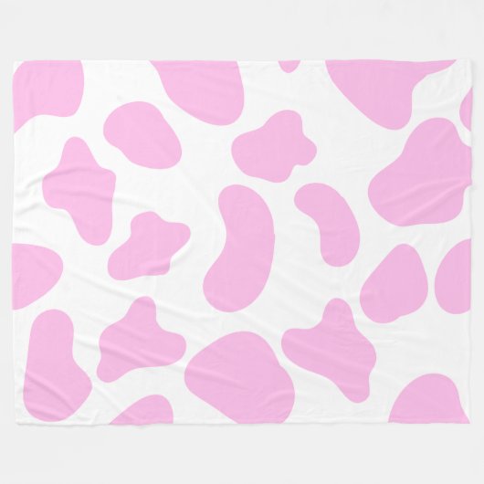 Koe Roze 60x80 Fleece Deken (Voorkant (Horizontaal))