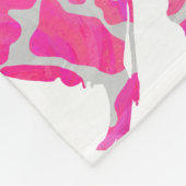 Koe Roze en Witte Silhouet Fleece Deken (Hoek)