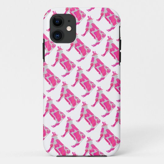 Koe Roze en Witte Silhouette Case-Mate iPhone Case (Achterkant)