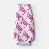 Koe Roze en Witte Silhouette Flesjeskoeler (Voorkant)