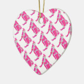 Koe Roze en Witte Silhouette Keramisch Ornament (Links)