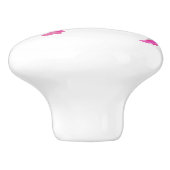 Koe Roze en Witte Silhouette Keramische Knop (Zijkant)