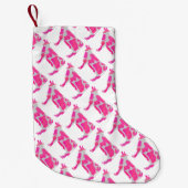 Koe Roze en Witte Silhouette Kleine Kerstsok (Voorkant)