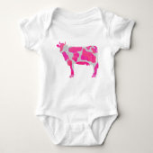 Koe Roze en Witte Silhouette Romper (Voorkant)