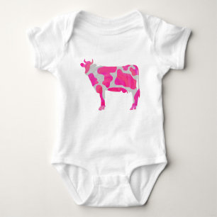 Koe Roze en Witte Silhouette Romper