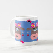 Koe Roze Hartjes Sieraden Mok (Voorkant links)