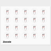 Koe Roze Patroon Boerderij Rustisch Baby shower G Ronde Sticker (Vel)