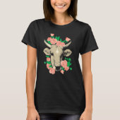 Koe Rozen Bloemenbloem Schattigee Boer Vrouw T-shirt (Voorkant)