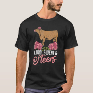 Koe Rundvee Bloed Zoete Ossen Fokkerij Boer Vaars T-shirt