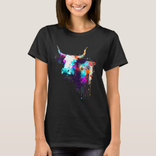 Koe Rundvee Verf Splatter Boerderij Dier Splatter  T-shirt