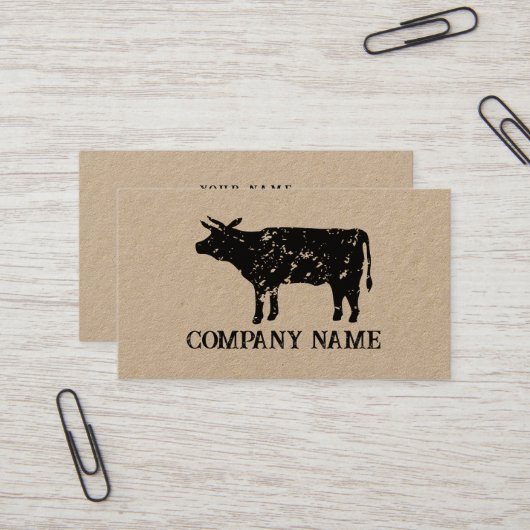  koe rundvlees kraft visitekaartsjabloon visitekaartje (Voorkant / Achterkant in situ)