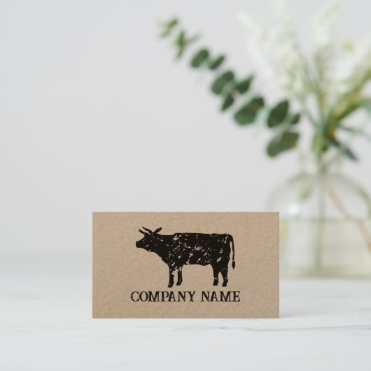  koe rundvlees kraft visitekaartsjabloon visitekaartje (Staand voorkant)