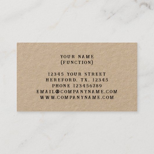  koe rundvlees kraft visitekaartsjabloon visitekaartje (Achterkant)