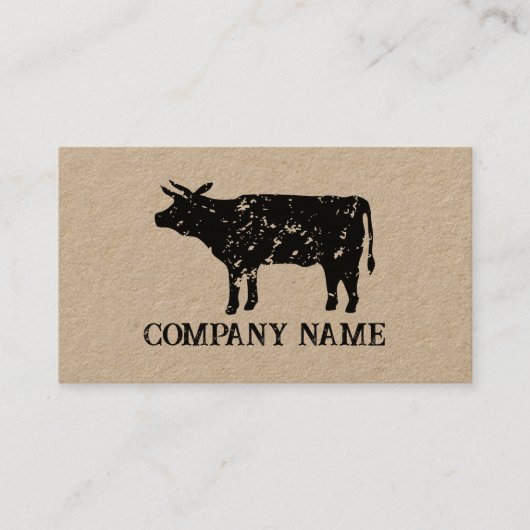 koe rundvlees kraft visitekaartsjabloon visitekaartje (Voorkant)