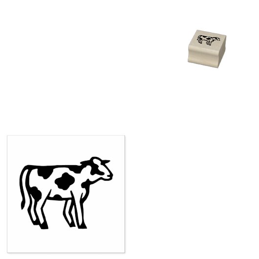 Koe Rundvlees Menu Rubber Stempel - schoon snijvla (Gestempeld)