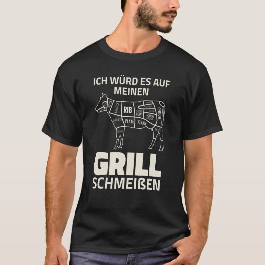 Koe rundvlees - Vlees van barbecuesroosters met Ko T-shirt (Voorkant)