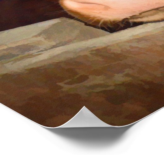 Koe Rustic Brown Country Barn Funny Boerderij Poster (Hoek)