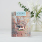 Koe Rustiek Land Western Boerderij Verhuisde Kaart (Staand voorkant)