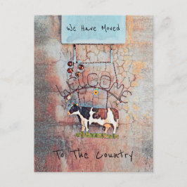 Koe Rustiek Land Western Boerderij Verhuisde Kaart