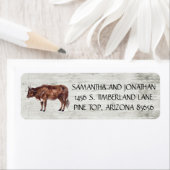 Koe Rustige Waterverf Hout Boerderij Etiket (Insitu)