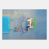 Koe Rustisch Blauw Land Western Boerderij Ontkoppe Inpakpapier Vel (Voorkant 3)