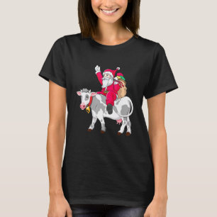 Koe Santa Prettig Kerstmis Xmas T-shirt