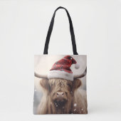 Koe Santa Rustic Vakantie Tote Bag (Voorkant)