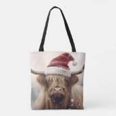 Koe Santa Rustic Vakantie Tote Bag (Achterkant)