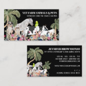 Koe Schaap Hond Kat Vogel Konijn Eend Palm Zwart Visitekaartje (Voorkant / Achterkant)