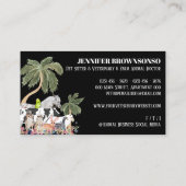 Koe Schaap Hond Kat Vogel Konijn Eend Palm Zwart Visitekaartje (Achterkant)