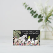 Koe Schaap Hond Kat Vogel Konijn Eend Palm Zwart Visitekaartje (Staand voorkant)