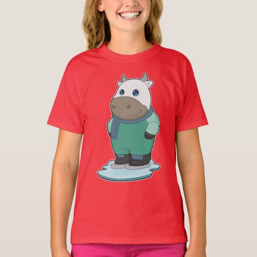 Koe Schaatsen schaatsen T-shirt (Voorkant)