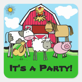 Koe Schapen Varkens Kippen Boerderijdieren Sticker