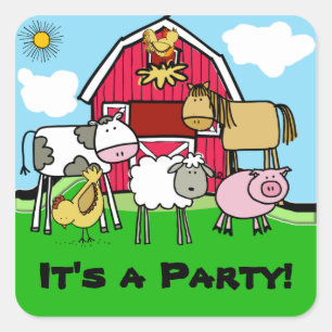 Koe Schapen Varkens Kippen Boerderijdieren Sticker