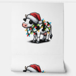 Koe Schattige Funny Santa Christmas Behang<br><div class="desc">Koe Schattige Funny Santa Christmas</div>