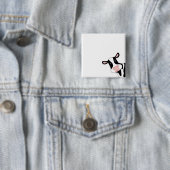 Koe, schattige koe, dier vierkante button 5,1 cm (In situ)