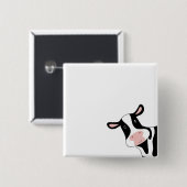 Koe, schattige koe, dier vierkante button 5,1 cm (Voorkant /achterkant)
