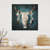 Koe schedel 1 poster (Keuken)