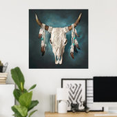 Koe schedel 1 poster (Thuiskantoor)