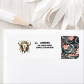 Koe Schedel/Bloemen Floral Design Retouradres Etiket (Insitu)