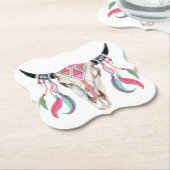 Koe schedel met droomvangers kartonnen onderzetters (Gekanteld)