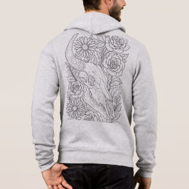 Koe schedel tussen prairiebloemen hoodie