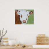 Koe schilderen 16 x 20 poster (Keuken)