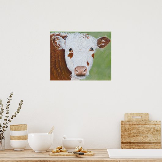 Koe schilderen 16 x 20 poster (Keuken)