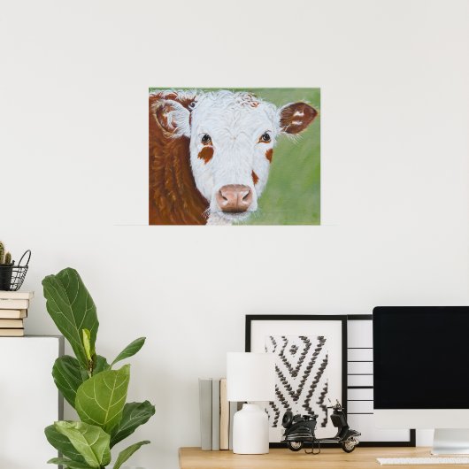 Koe schilderen 16 x 20 poster (Thuiskantoor)