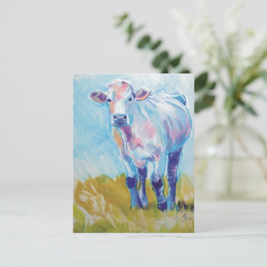 Koe schilderen briefkaart (Staand voorkant)