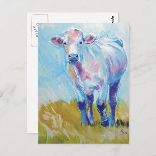Koe schilderen briefkaart (Voorkant / Achterkant)